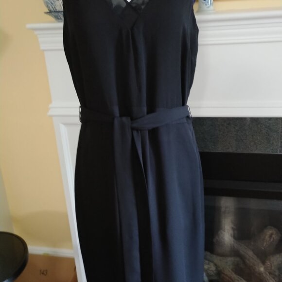 Black Chiffon V-Neck, Wide-Leg Jumpsuit, NWOT - Picture 4 of 10